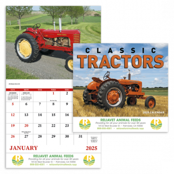 Classic Tractors Wall Calendar - Stapled